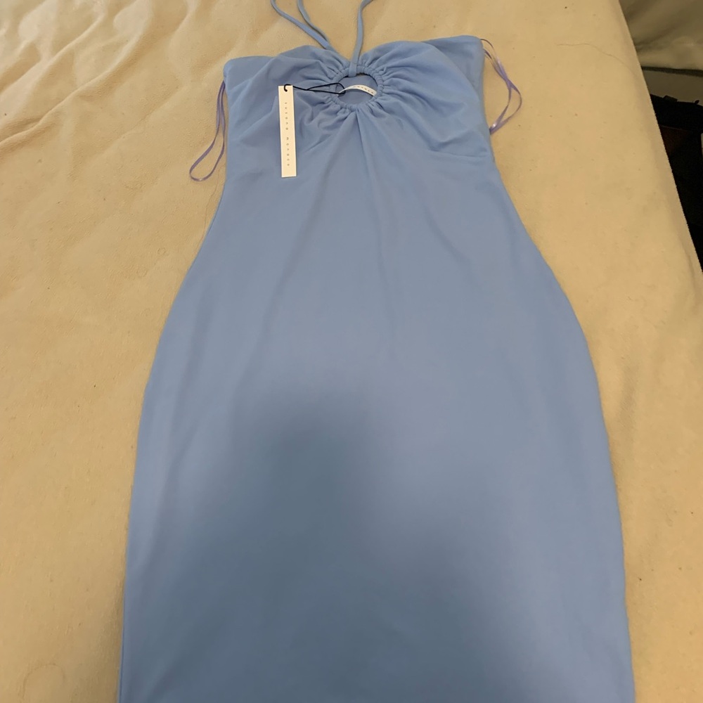 Elegant Blue Sleeveless Dress